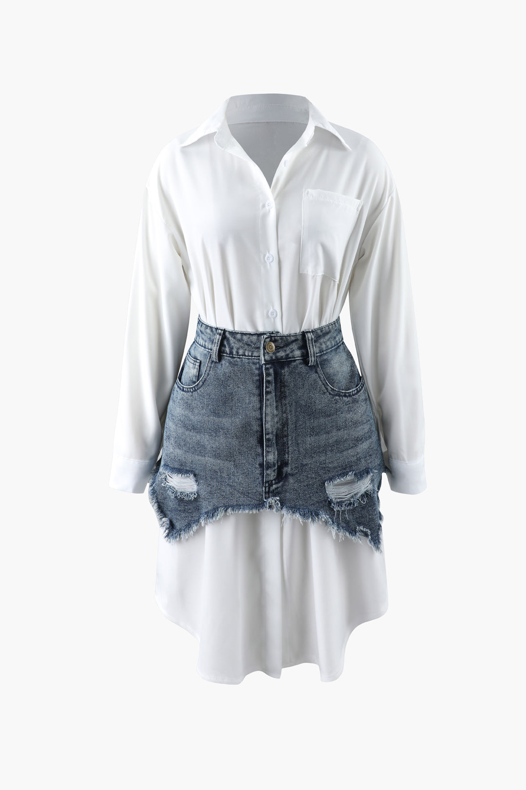 Shirt Dress And Denim Corset Two-piece –
