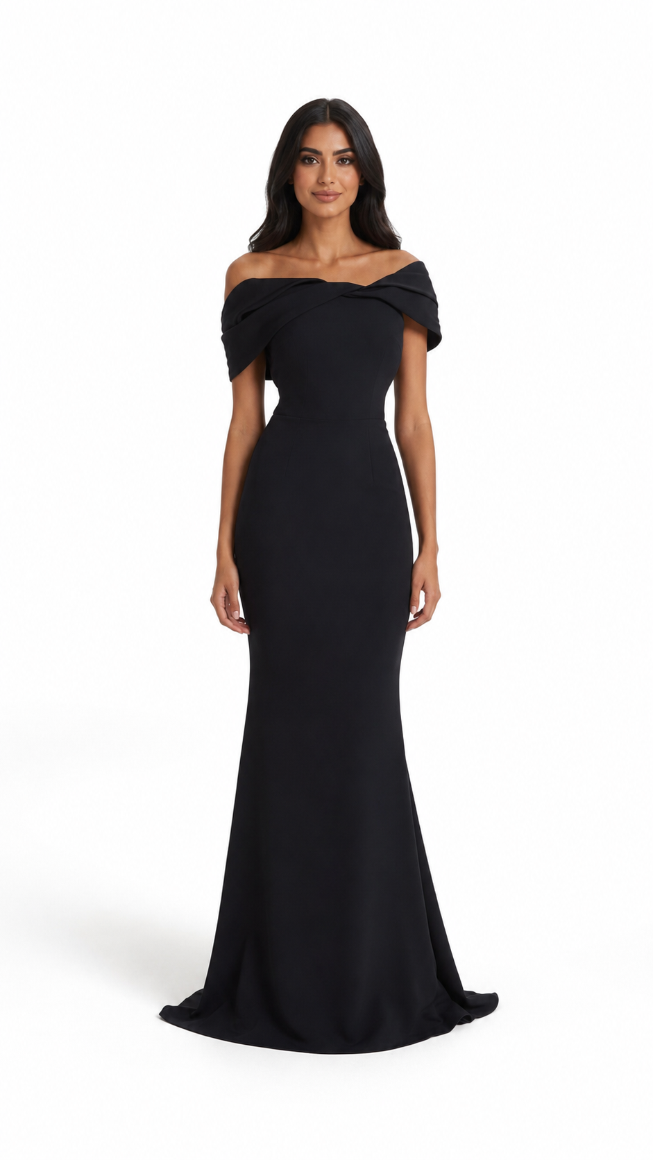 Black Off-Shoulder Mermaid Evening Gown – Solya –