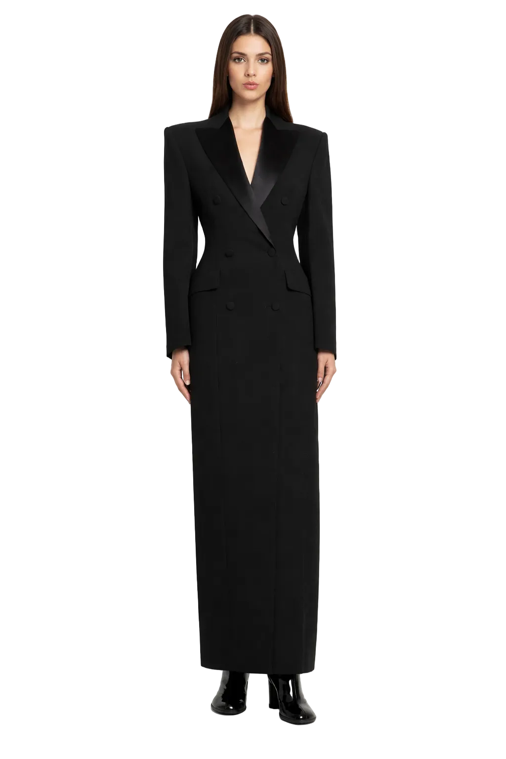 double breasted maxi dress Tailored Double-Breasted Blazer – ELHENAWY – ballroom dance dress Long Sleeve Graduation Prom Vision SKU Size:Child 13