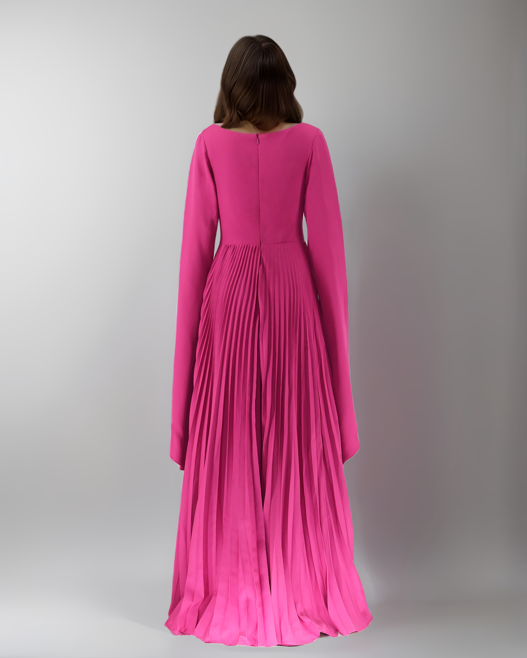 Long sleeve pleated skirt dress - Kaviy