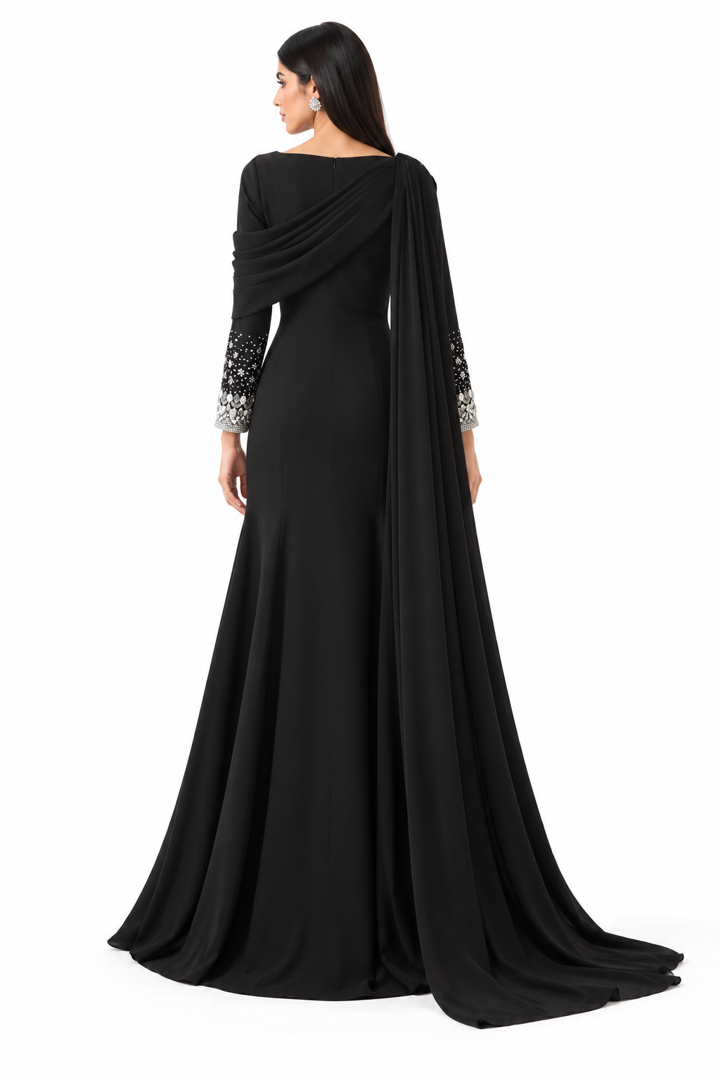 Crystal Cuff Draped Cape - Prestige