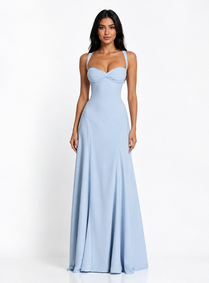Celeste Blue Sweetheart Maxi Dress – SERENITY