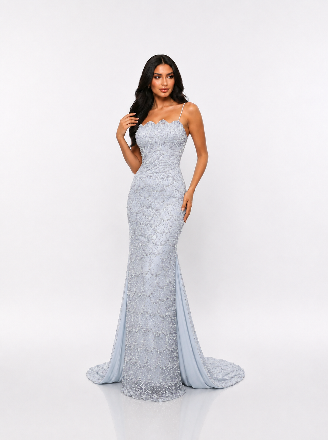 Crystal Beaded Mermaid Maxi Dress – SILVARA