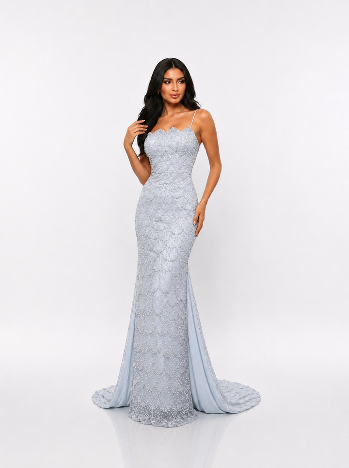 Crystal Beaded Mermaid Maxi Dress – SILVARA