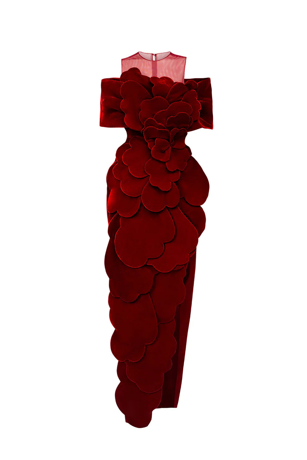 غطس ثوب مع الأكمام الشفافة والخصر المربى-تشايالا