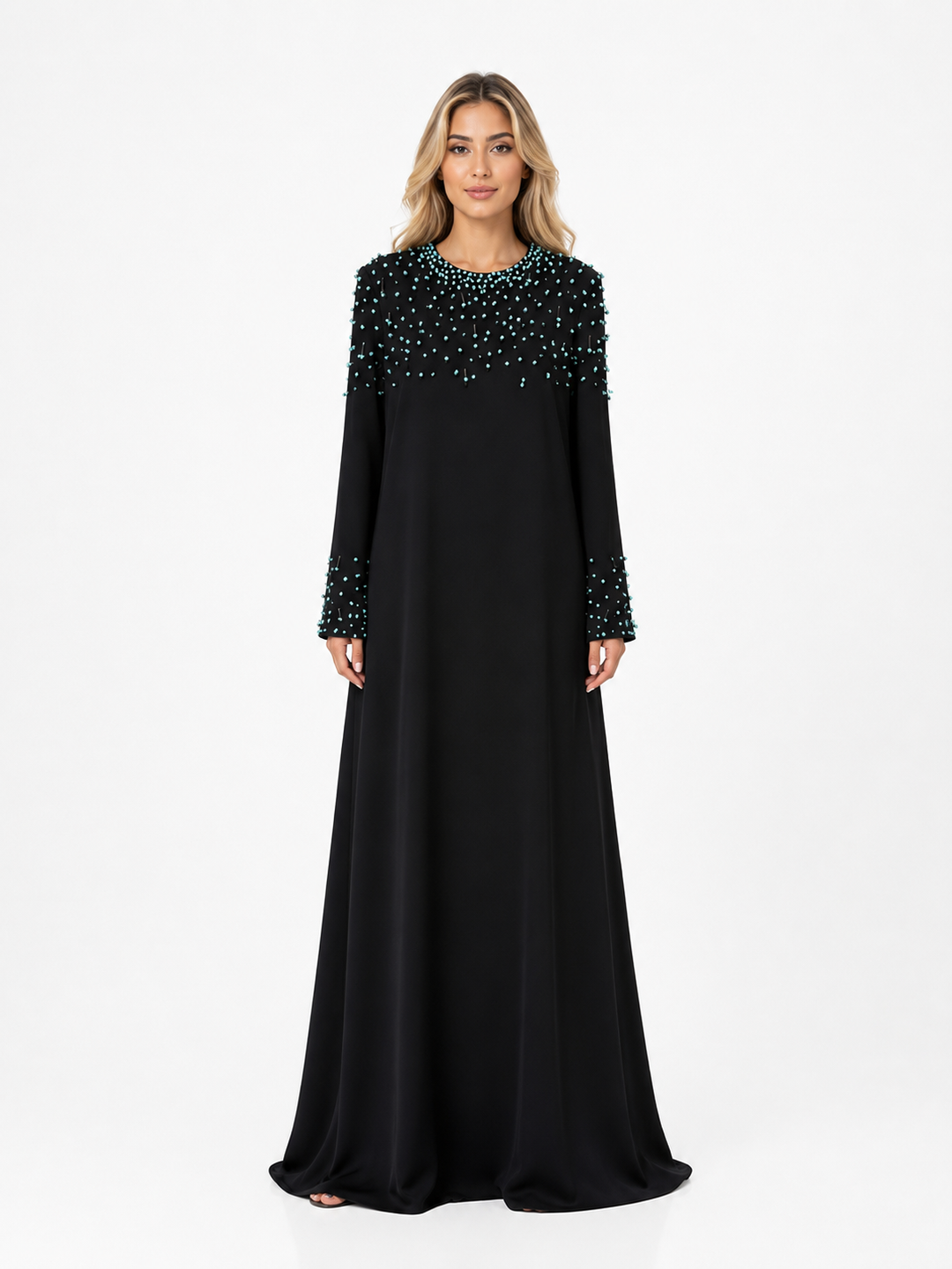 Crystal Beaded Maxi Dress - Ruby