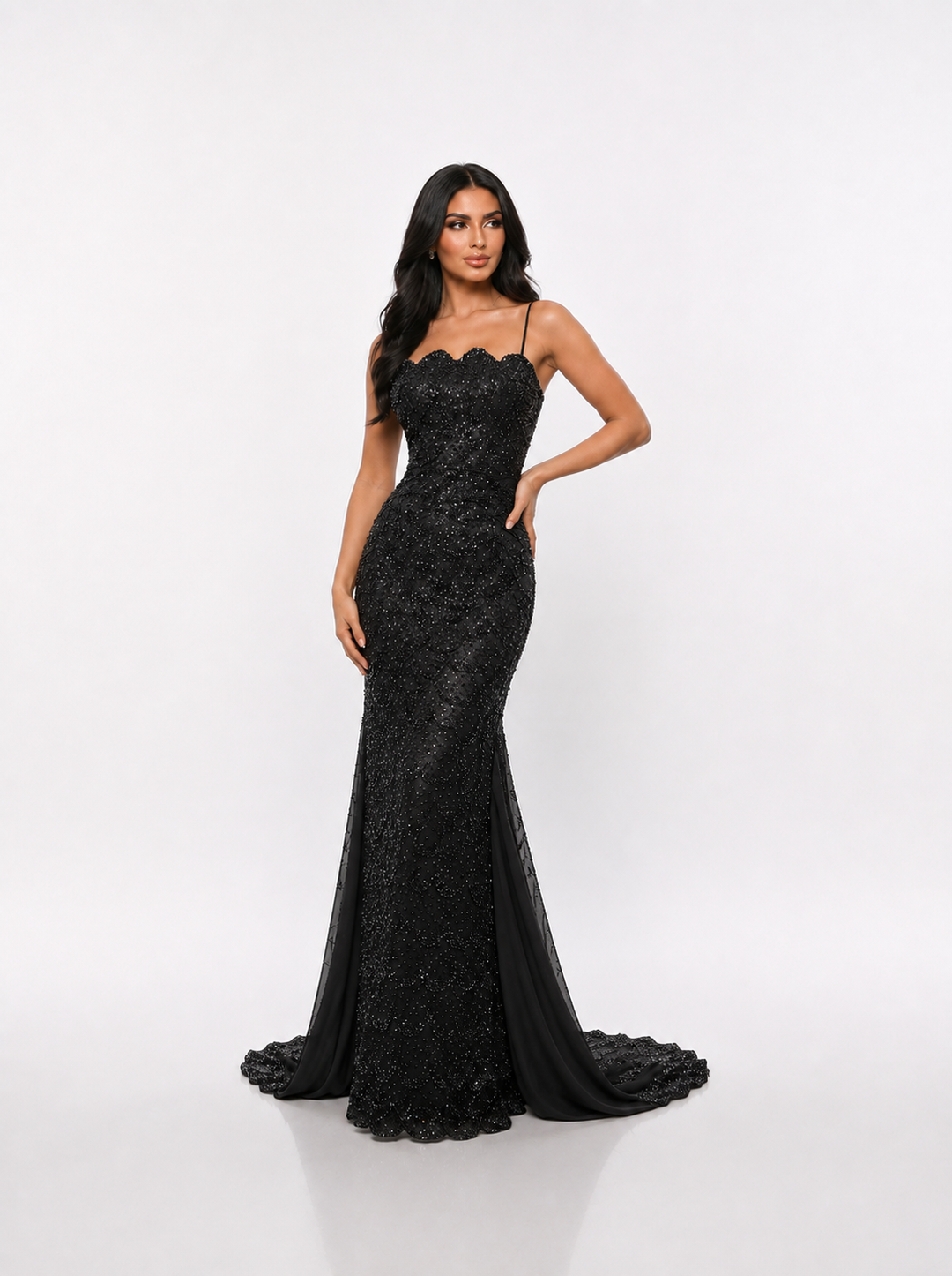 Crystal Beaded Mermaid Maxi Dress – SILVARA
