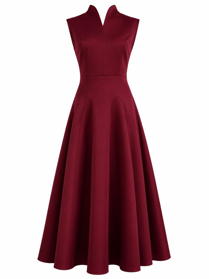 Elegant Sleeveless A-Line Maxi Dress - Ruby