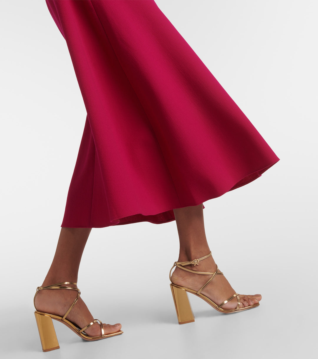 off-shoulder midi dress with folded neckline – AMARA