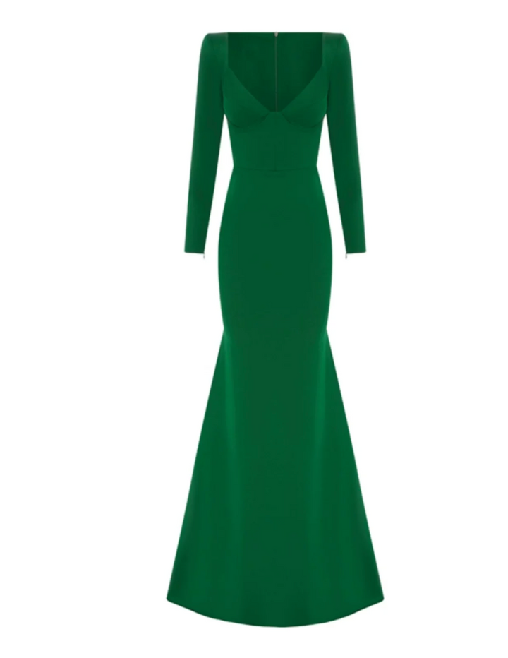 Emerald Structured Bustier Evening Gown – VIRENA