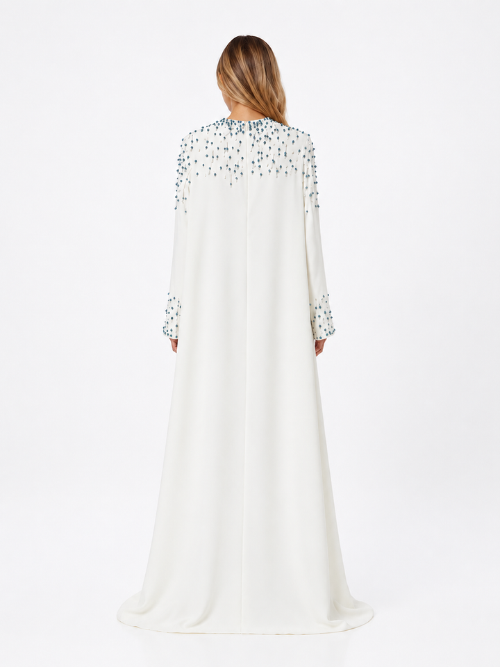 Crystal Beaded Maxi Dress - Ruby