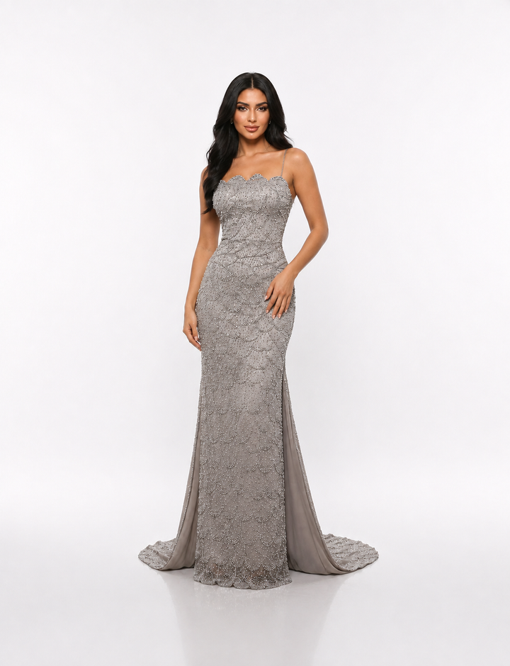 Crystal Beaded Mermaid Maxi Dress – SILVARA