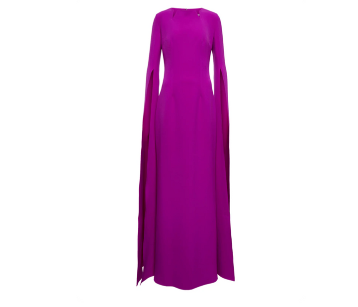 Cape-Sleeve Maxi Dress – Magenta