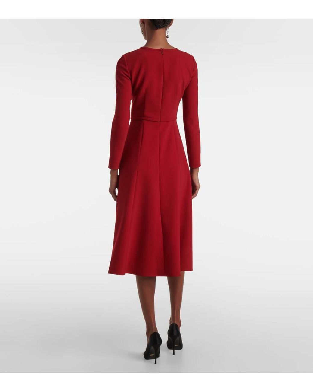 long-sleeve midi dress with bow accents – VERENA