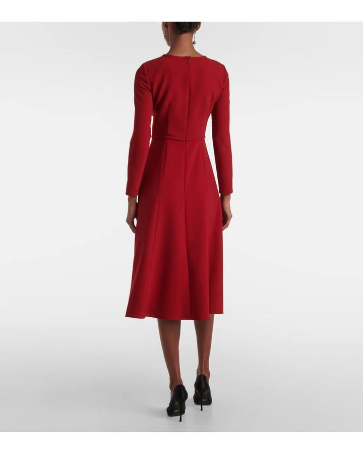 long-sleeve midi dress with bow accents – VERENA