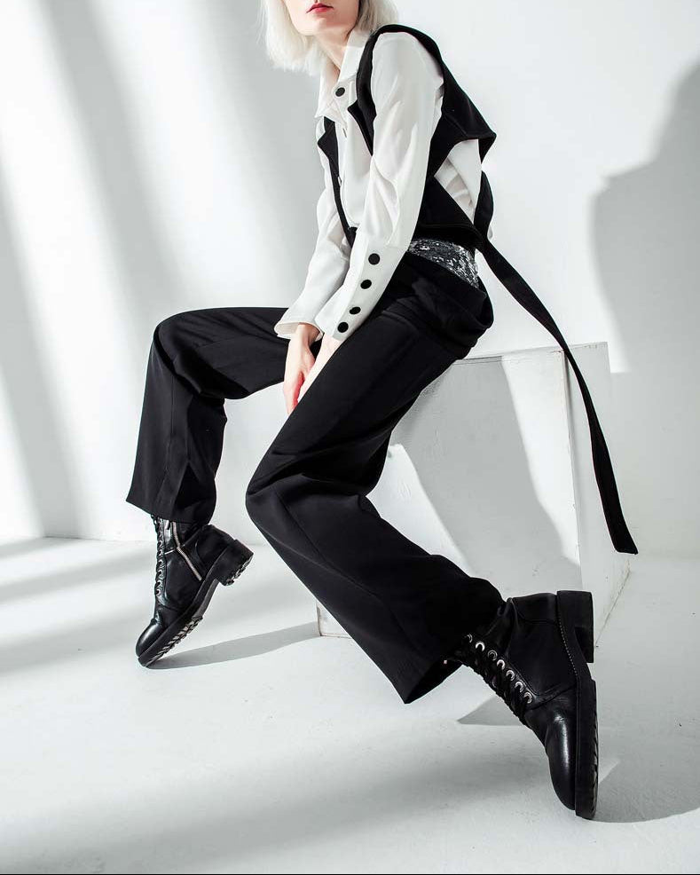 قميص قصير متعدد الطبقات مع أحزمة خصر - مونرو