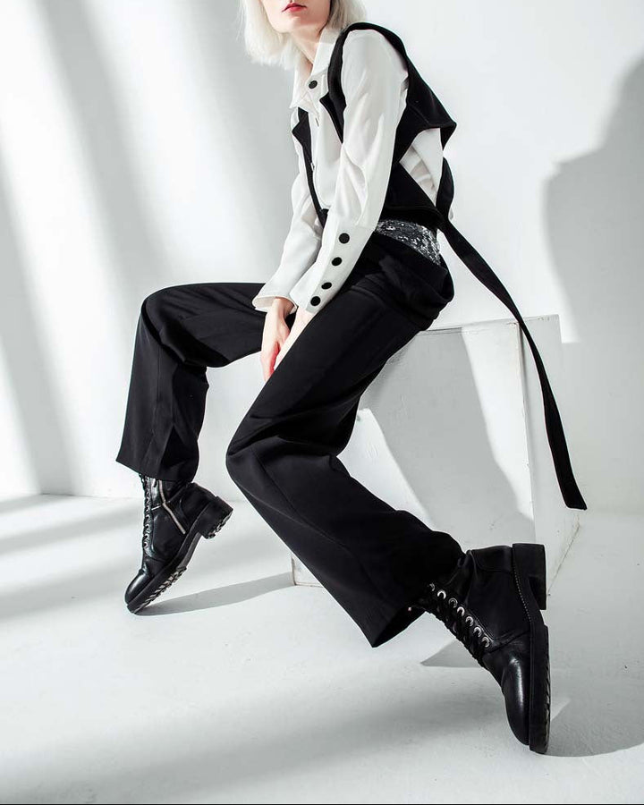 قميص قصير متعدد الطبقات مع أحزمة خصر - مونرو