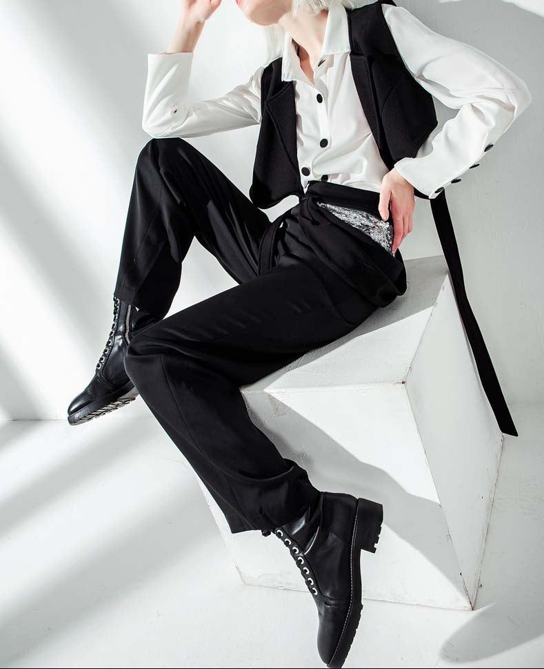 قميص قصير متعدد الطبقات مع أحزمة خصر - مونرو