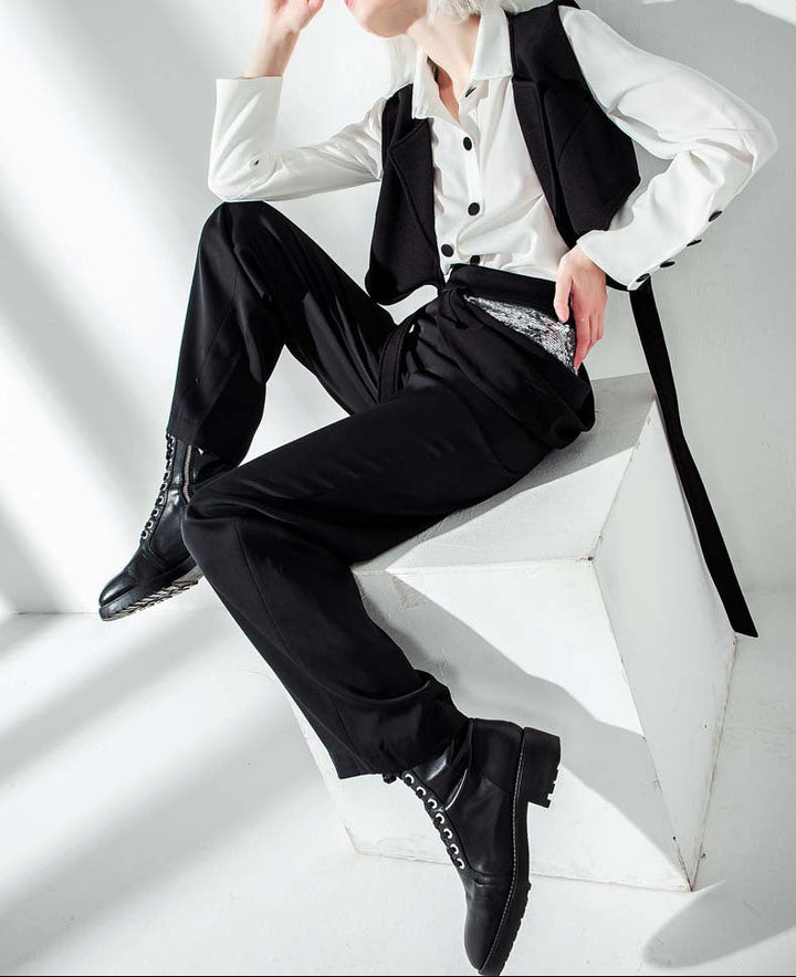 قميص قصير متعدد الطبقات مع أحزمة خصر - مونرو