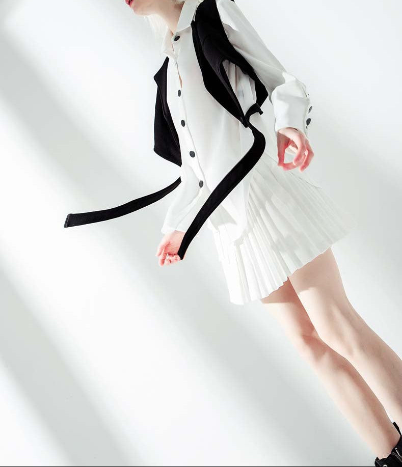 قميص قصير متعدد الطبقات مع أحزمة خصر - مونرو