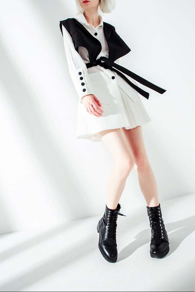 قميص قصير متعدد الطبقات مع أحزمة خصر - مونرو