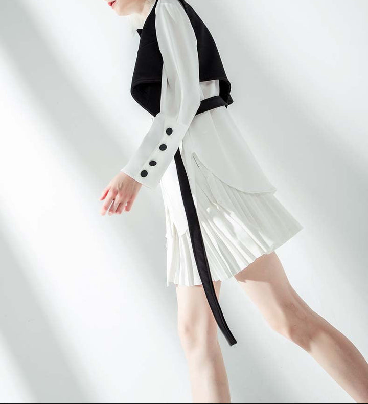 قميص قصير متعدد الطبقات مع أحزمة خصر - مونرو