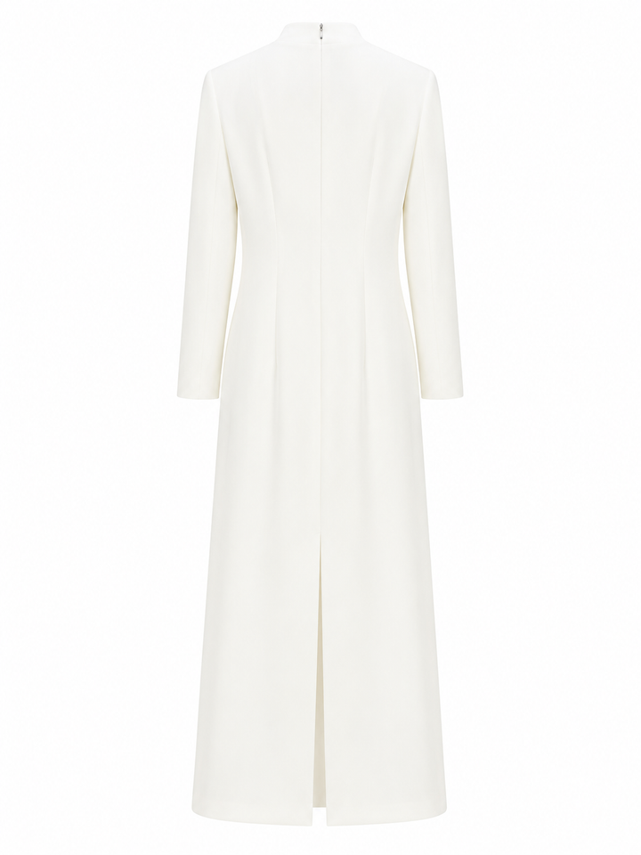 Crystal Floral Trim Maxi Dress - Ivory