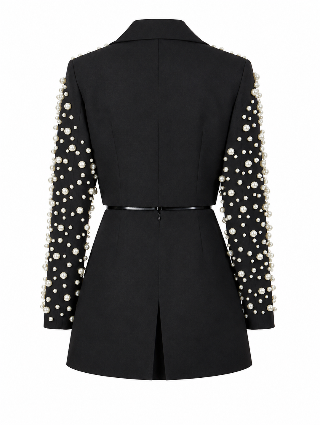 Black Pearl-Embellished Blazer Mini Dress – Prestige