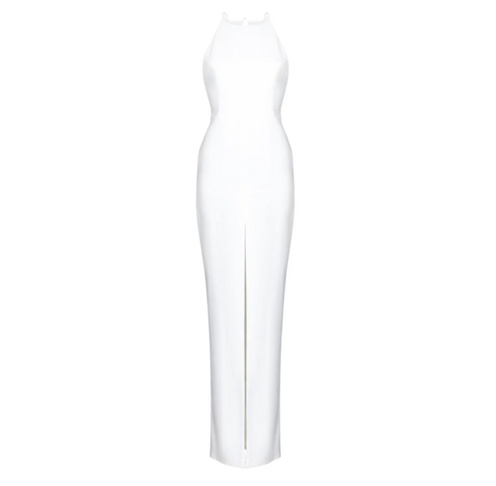 Halter-Neck Front-Slit Maxi Dress – Alora