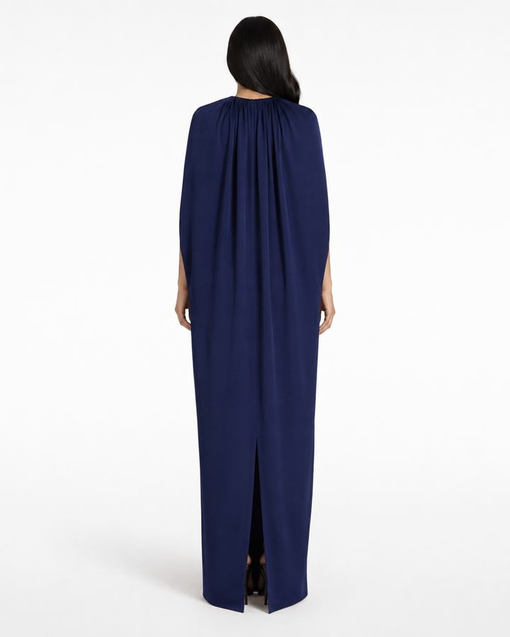 Draped Cape Maxi Dress – ELYSIA