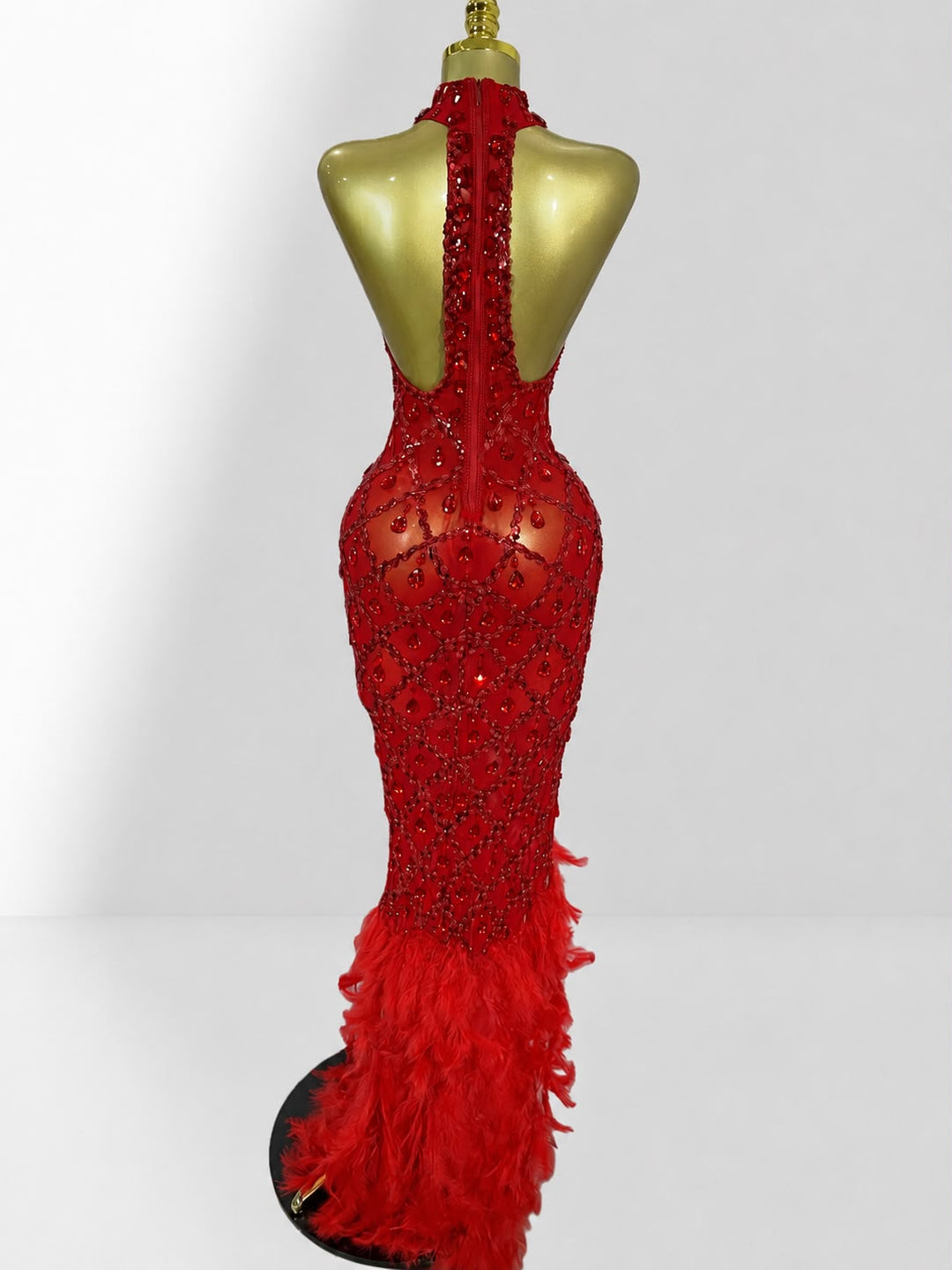 Golden Feather Evening Gown - Majesty