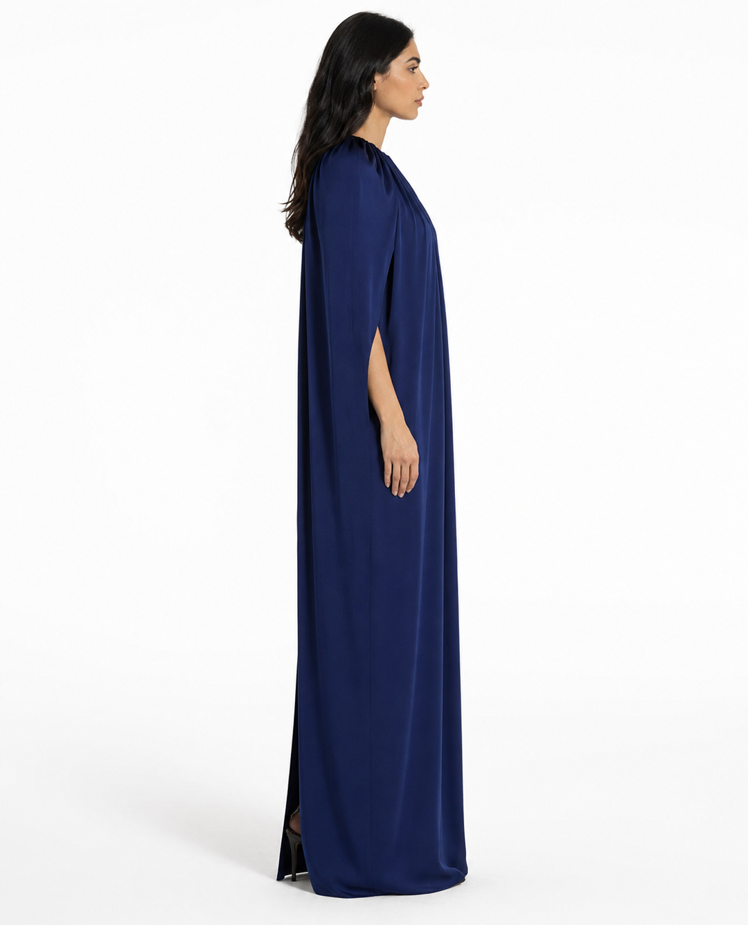 Draped Cape Maxi Dress – ELYSIA