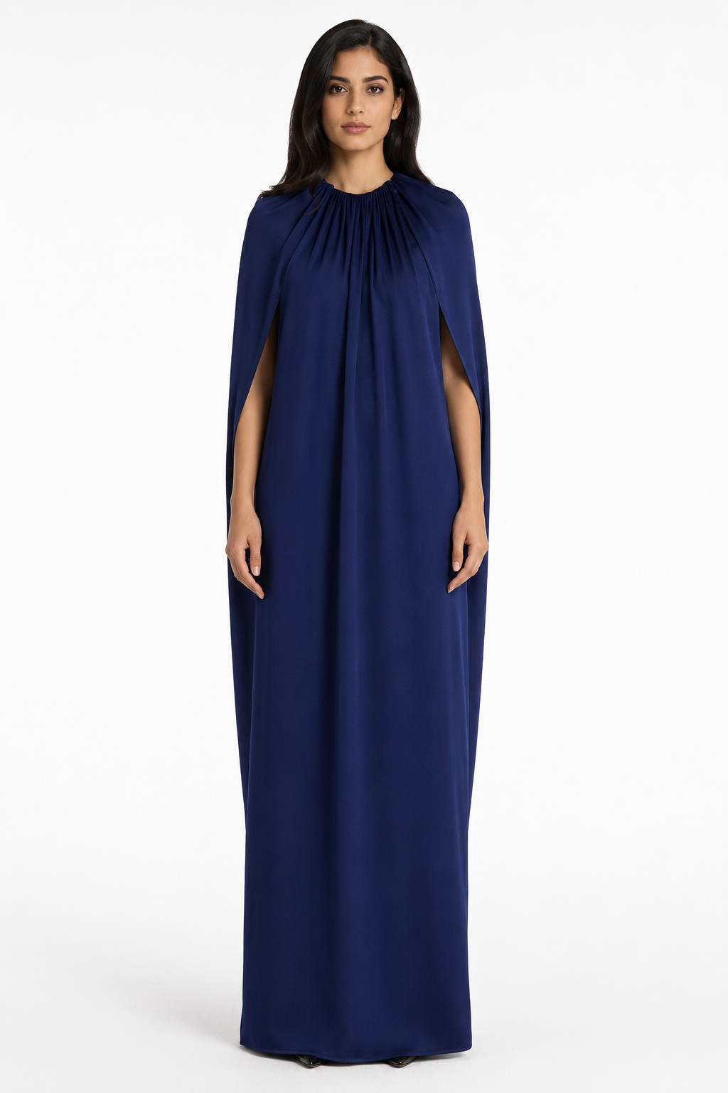 Draped Cape Maxi Dress – ELYSIA