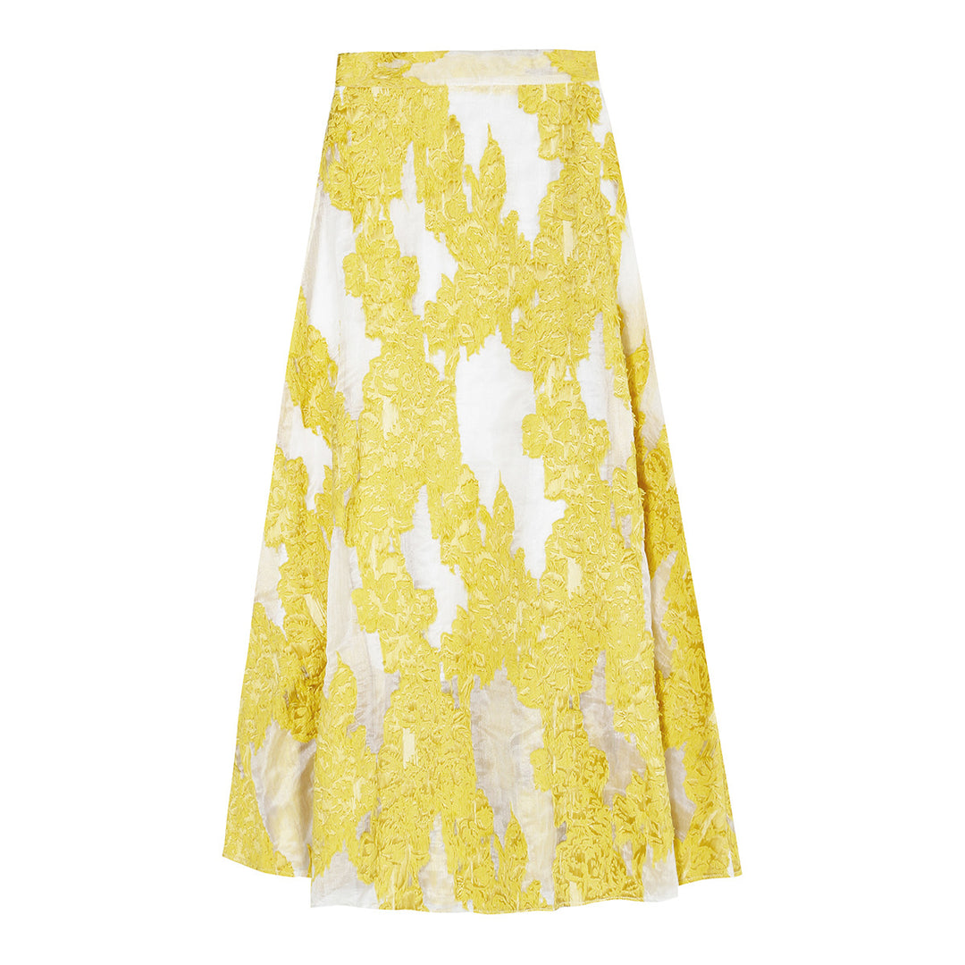 floral jacquard midi skirt – LUMINA