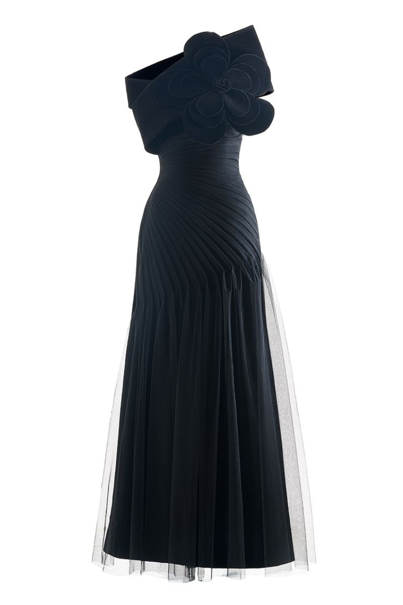 off-shoulder velvet bow gown – VALENTINA
