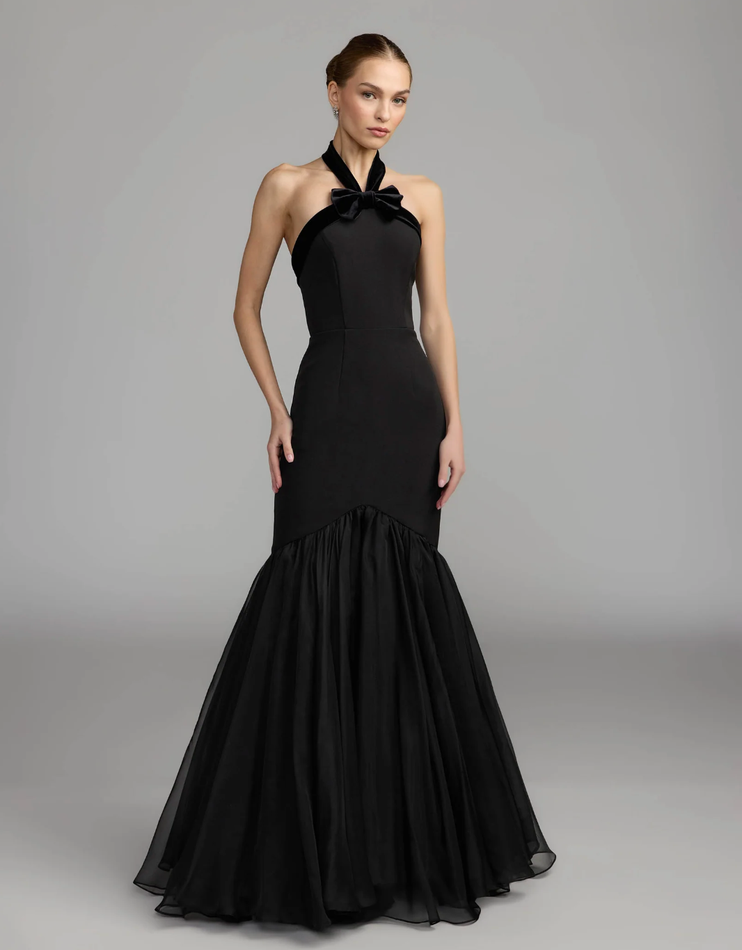 Bow Halter Mermaid Maxi Dress - Evelina