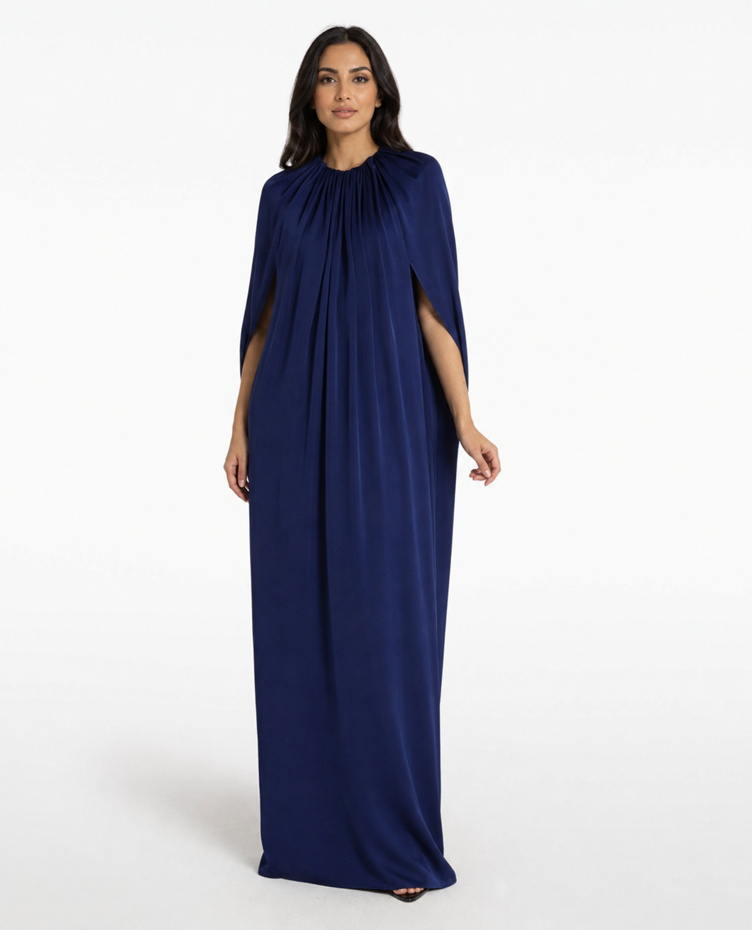 Draped Cape Maxi Dress – ELYSIA