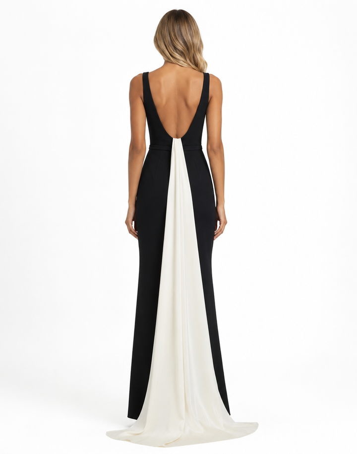 Sleeveless Column Gown - Noir