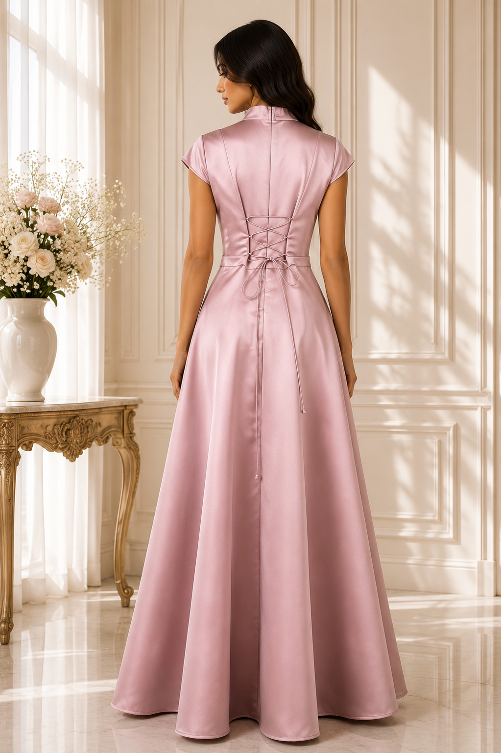 Elegant Sleeveless A-Line Maxi Dress - Ruby