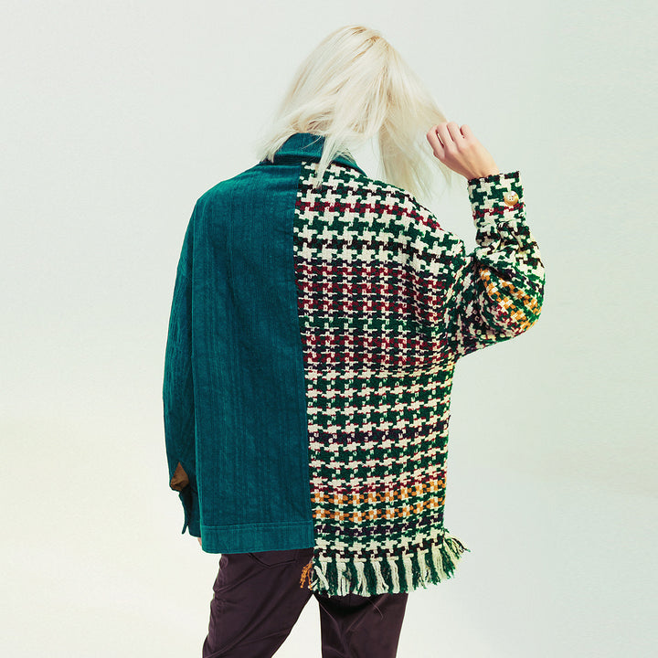 Patchwork Corduroy Fringe Jacket – EMERALD