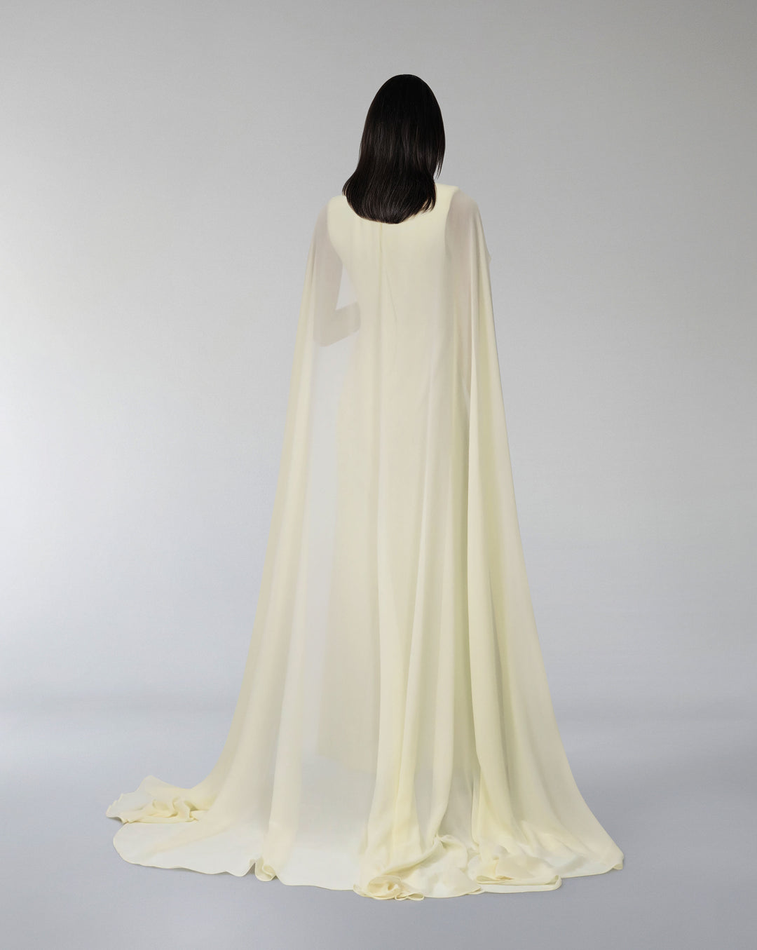 Geometrical beaded dress with see-through maxi cape - Dalie