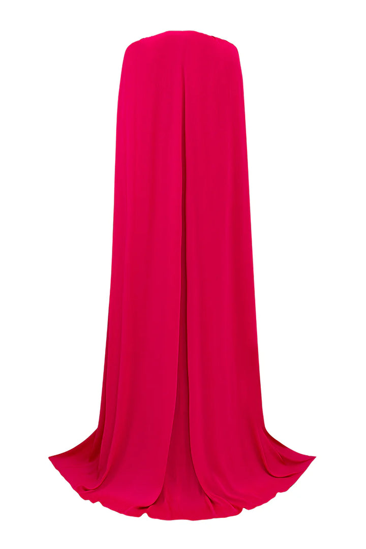 cape-sleeve gown with gathered bodice – ROSAE