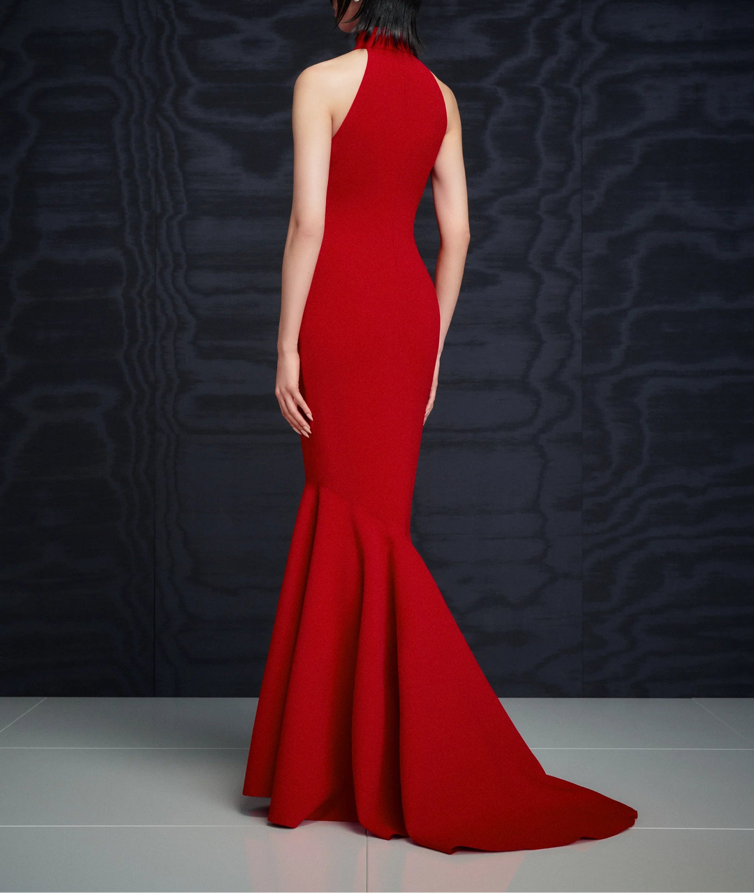 halter mermaid gown with sculpted flare – KERRA