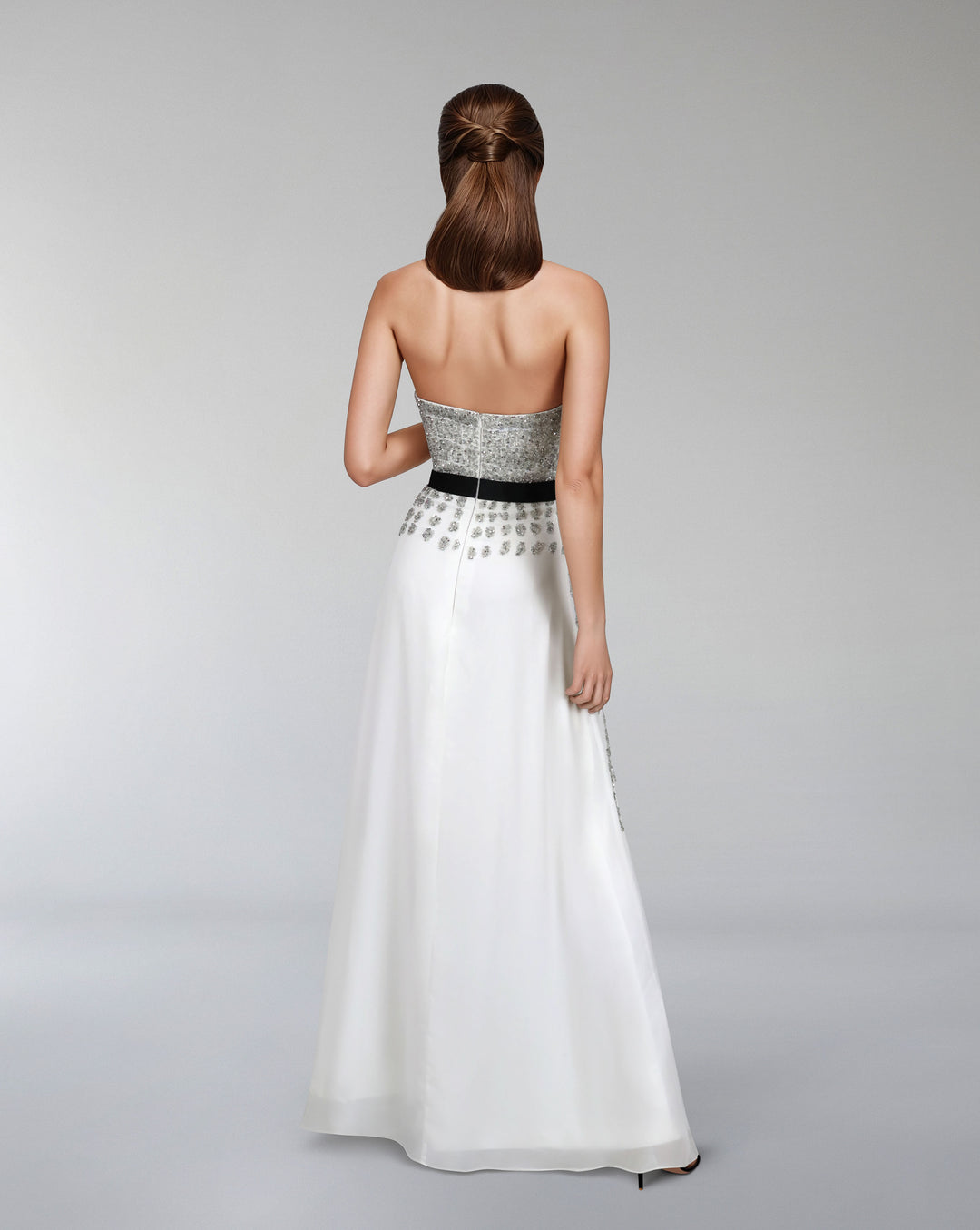 strapless beaded dress with waistband - SAGEN