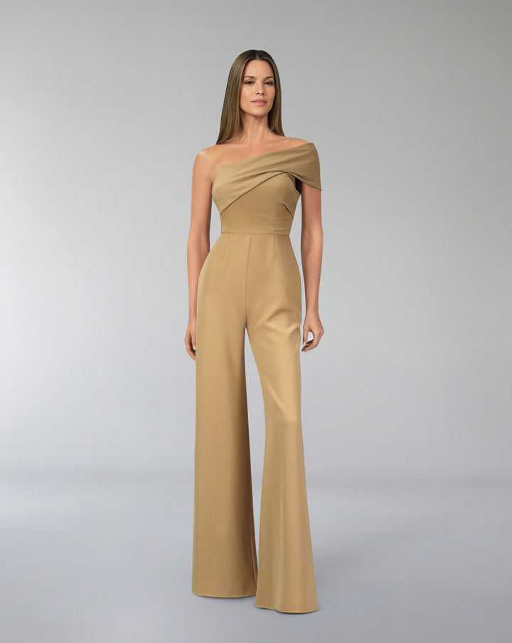 Folded neckline jumpsuit