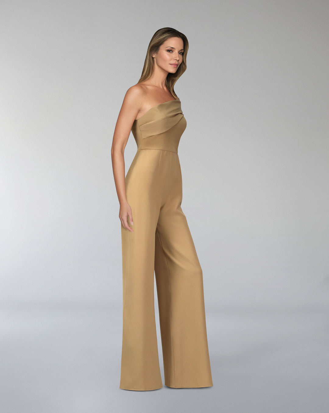 Folded neckline jumpsuit