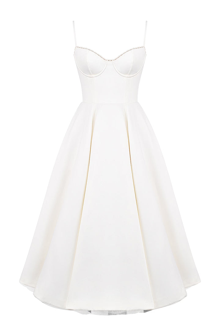 Geplooide top met uitlopende mouwen en maxi-rok set met tailleband – Rosiny 