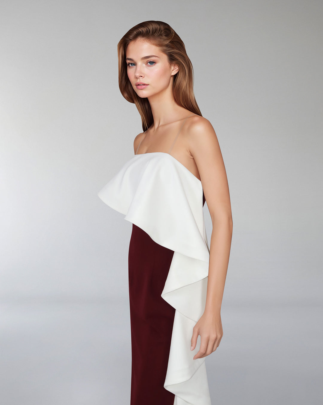 Strapless dress with side ruffle - FENE