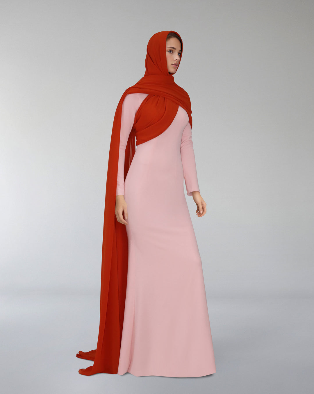 Long sleeve column dress with cover - TALIA