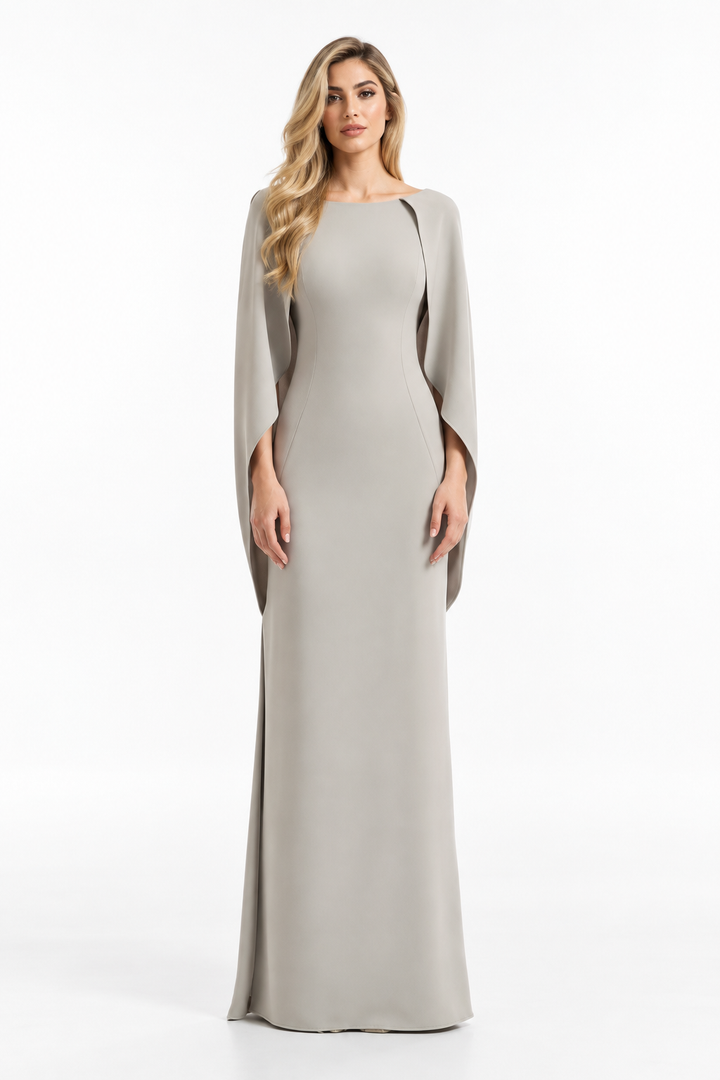 Cape Sleeve Column Maxi Dress – Serelle